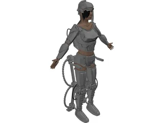 Woman Warrior Futuristic 3D Model