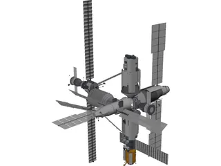 Mir Space Station 3D Model