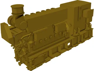 Mak 6M25 Status5 Diesel Engine 3D Model