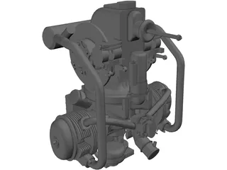 Citroen 2CV Engine 3D Model