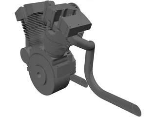Harley Davidson Engine 3D Model