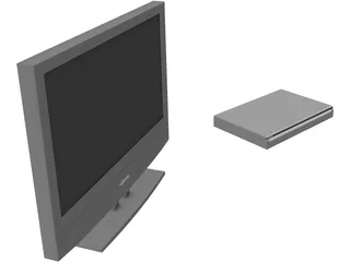 TV and DVD Player 3D Model