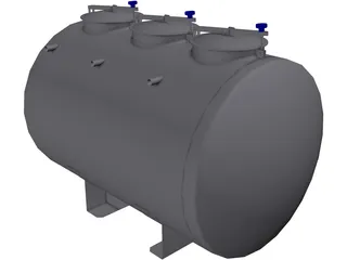 Horizontal Tank 1500L 3D Model