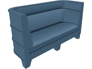 Couch Art Deco Styled 3D Model