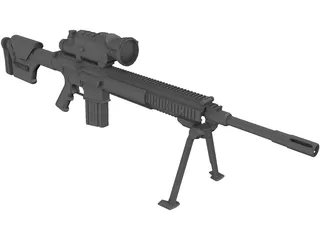 M110 Semi-Automatic Sniper System NV Scope 3D Model