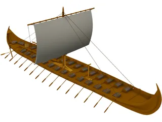Viking Longboat 3D Model