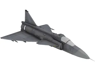 Saab-37 Viggen 3D Model