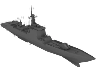 Type 052C Luyang-II Destroyer 3D Model