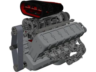 V12 Engine 3D Model