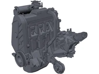 Vaz 21083 Engine 3D Model