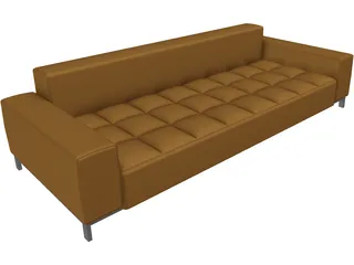 Couch Leather Pillow 3D Model