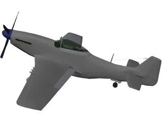 North American Mustang MP51D 3D Model