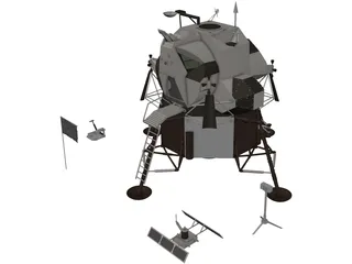 Eagle First Lunar Landing 3D Model