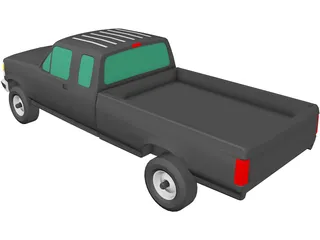 Ford F-350 Pickup Extended Cab (1993) 3D Model