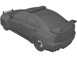 Mitsubishi Lancer Evolution X Police 3D Model