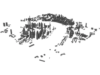 Shanghai Pudong City China 3D Model