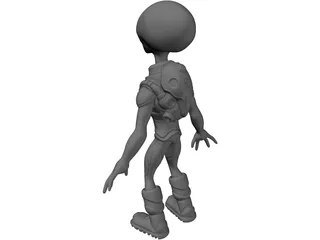 Funny Grey Alien 3D Model