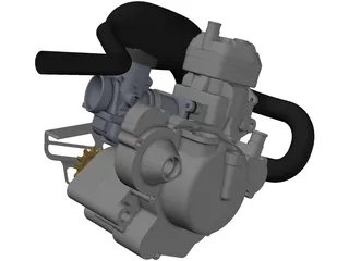 Two Stroke 125cc Engine 3D Model