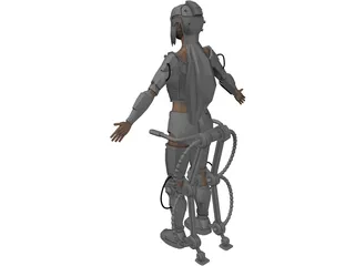 Woman Warrior Futuristic 3D Model