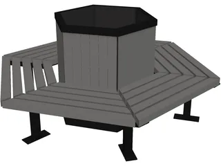 Hexagonal Bench 3D Model
