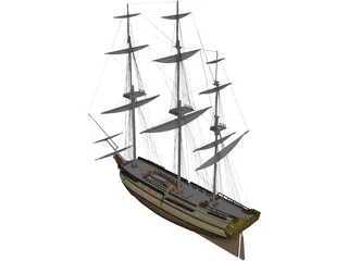 Glorieux French Ship 3D Model