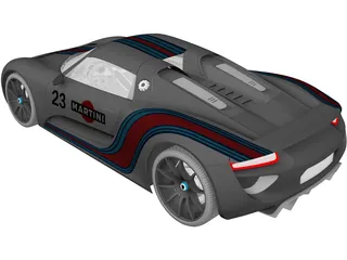 Porsche 918 Spyder Martini (2013) 3D Model