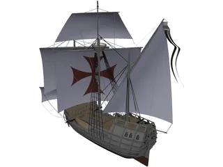 Santa Maria Sailing Ship 3D Model