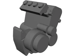 Suzuki Hayabusa Engine 3D Model