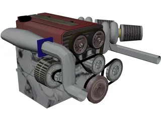 Honda VTEC DOHC Engine 3D Model