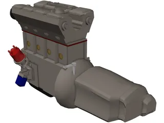 V8 Engine 3D Model