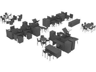 Office Furniture Set 3D Model