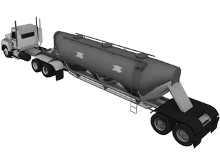 Mack with Powder Trailer 3D Model