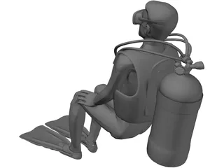 Scuba Diver 3D Model