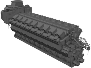 Diesel 18V48/60 Engine 3D Model