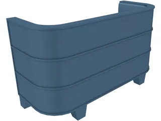 Couch Art Deco Styled 3D Model