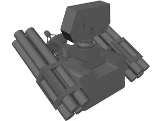 French Crotale Surface to Air Missile Launcher 3D Model