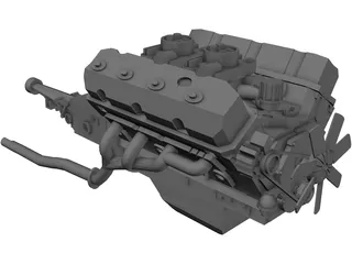 Ford Mustang Engine 3D Model