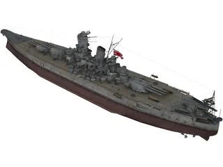 Yamato Battleship 3D Model