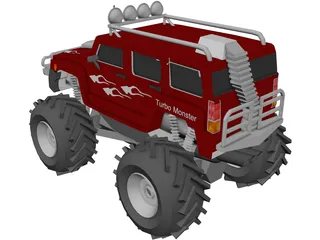 Hummer H3 4x4 Monster Truck 3D Model