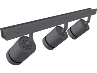 Lamps on Railing 3D Model