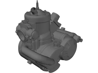 Two Stroke Motorbike Engine 500cc 3D Model