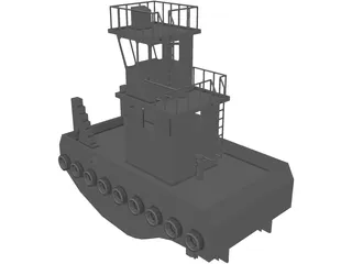 Tug Boat Small Inland 3D Model