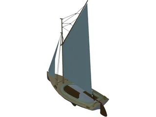 Gaf-Rig Sloop 3D Model