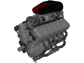 V12 Engine 3D Model