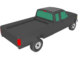 Ford F-350 Pickup Extended Cab (1993) 3D Model