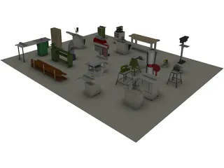 Woodworking Equipment 3D Model