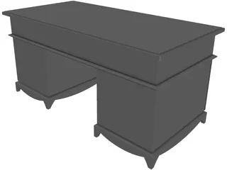 Old Wooden Desk 3D Model