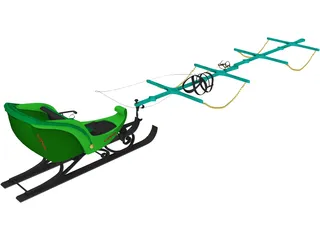 Santa Sleigh 3D Model