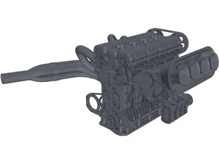 4-Cylinder 2L Engine 3D Model