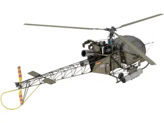 Aerospatiale SA 313B Alouette II 3D Model